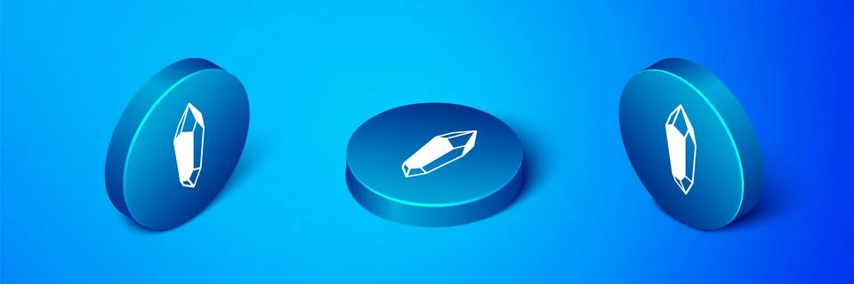 Isometric Magic stone icon isolated on blue background. Fantasy crystal. Jewelry Illustrazione stock