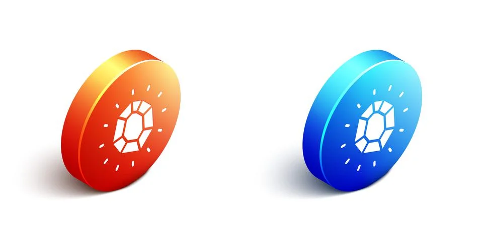 Isometric Magic stone icon isolated on white background. Fantasy crystal イラスト素材