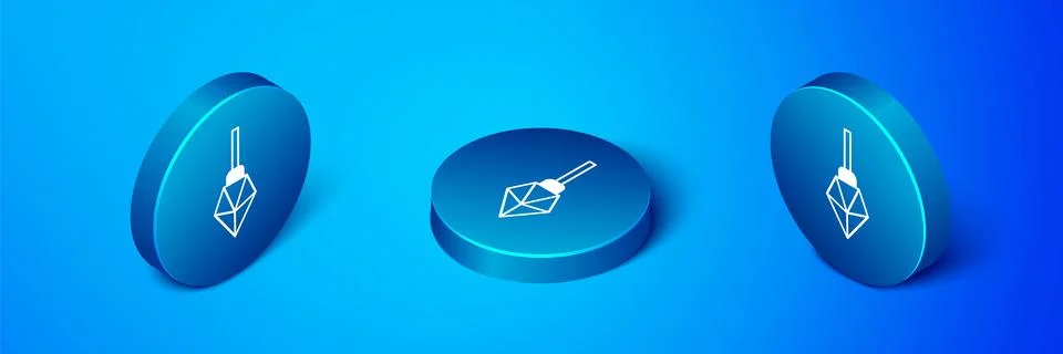 Isometric Magic stone icon isolated on blue background. Fantasy crystal. Jewelry Stockillustratie