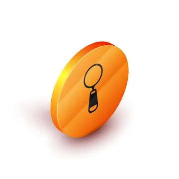 Isometric Magnifying glass icon isolated on white background. Search, focus,  Stock Illustration