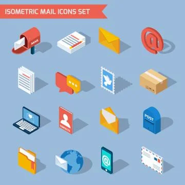 Isometric Mail Icons イラスト素材