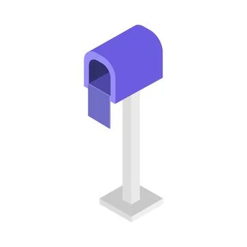 Isometric mailbox illustrated on background Stock Illustration