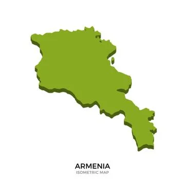 Isometric map of Armenia detailed vector illustration Stock Illustration