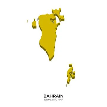 Isometric map of Bahrain detailed vector illustration Stock-Illustration