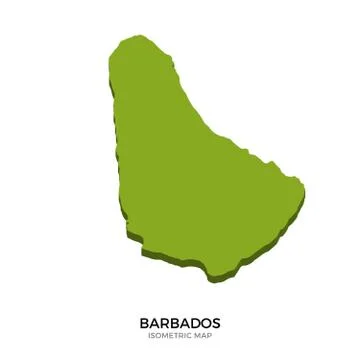 Isometric map of Barbados detailed vector illustration Stock-Illustration
