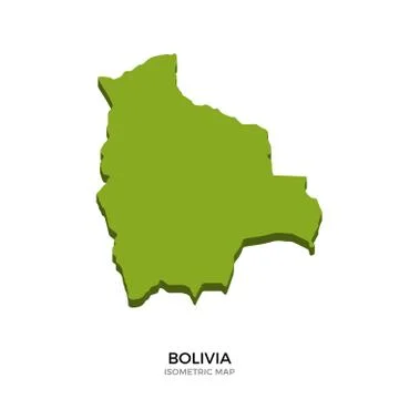 Isometric map of Bolivia detailed vector illustration Stock Illustration