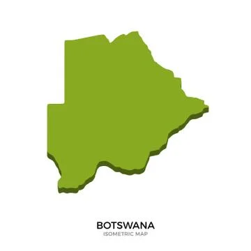 Isometric map of Botswana detailed vector illustration Stock-Illustration