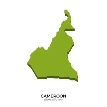 Isometric map of Cameroon detailed vector illustration Stockillustratie