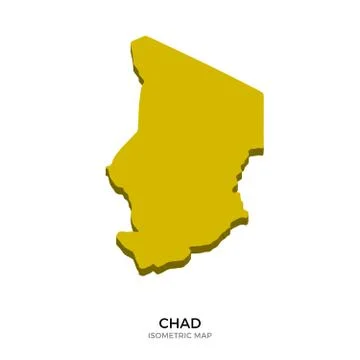 Isometric map of Chad detailed vector illustration Stock Illustration