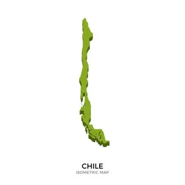 Isometric map of Chile detailed vector illustration Stockillustratie
