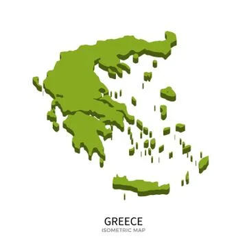 Isometric map of Greece detailed vector illustration Stock Illustration