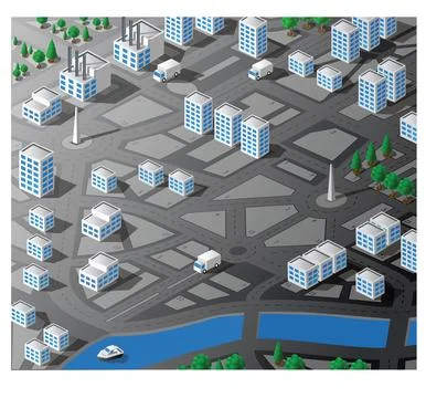 Isometric map Stock Illustration