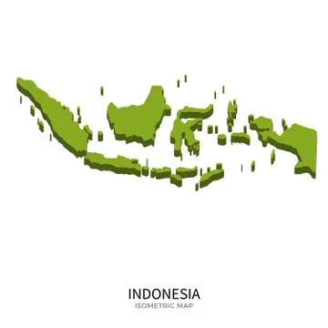 Isometric map of Indonesia detailed vector illustration 스톡 일러스트