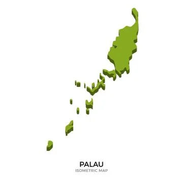 Isometric map of Palau detailed vector illustration Stock Illustration