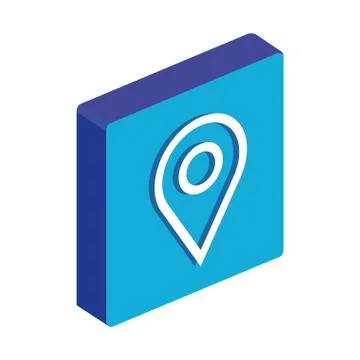 Isometric map pin icon isolated on white background, pointer, location, gps Stock Illustration