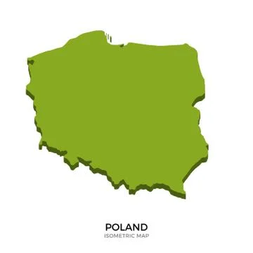 Isometric map of Poland detailed vector illustration Stock Illustration