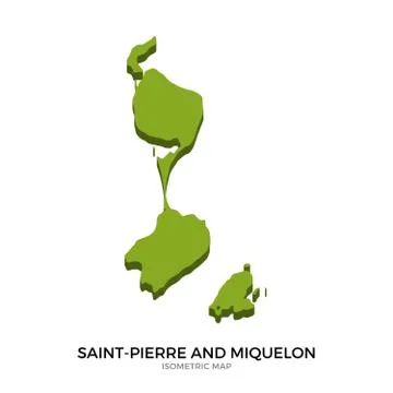 Isometric map of Saint-Pierre and Miquelon detailed vector illustration Stock-Illustration