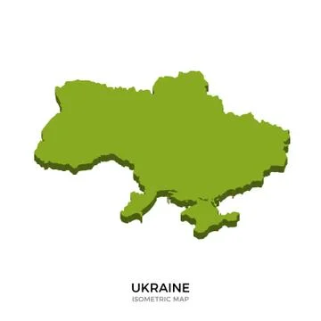 Isometric map of Ukraine detailed vector illustration Stock-Illustration