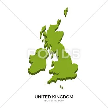 Isometric map of United Kingdom detailed vector illustration Stock Illustrationen