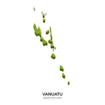 Isometric map of Vanuatu detailed vector illustration Stock Illustration