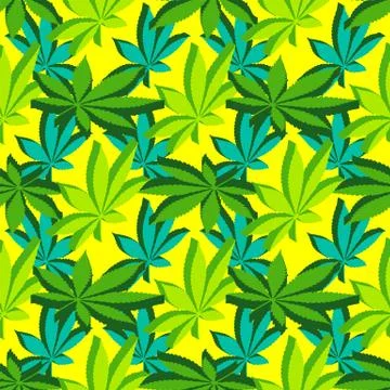 Isometric marijuana leafs seamless pattern. 스톡 일러스트