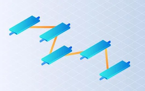 Isometric market candlestick on white background. Stock Illustration