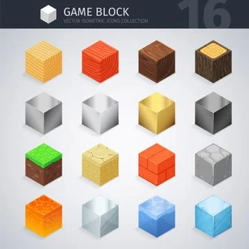 Isometric Material Cubes Stock Illustration