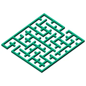 Isometric maze, 3d isometric flat vector Stock Illustration