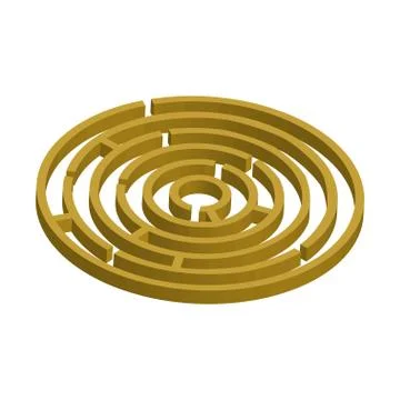 Isometric maze, labyrinth solution concept vector illustration. 스톡 일러스트