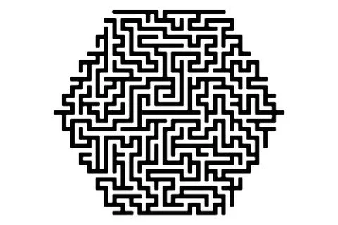 Isometric maze, labyrinth solution concept vector illustration. Illustrazione stock