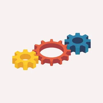 Isometric Mechanic Gears Illustrazione stock