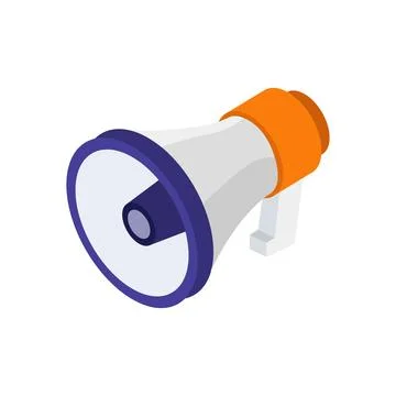 Isometric megaphone illustrated on background Stock Illustration