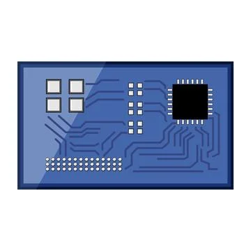 Isometric microcontroller cartoon vector illustration Stock Illustration