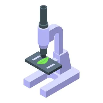 Isometric microscope with sample illustration Illustrazione stock