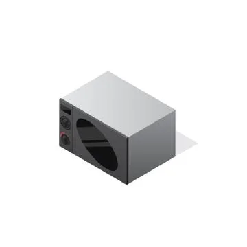 Isometric microwave oven vector icon Stock Illustration