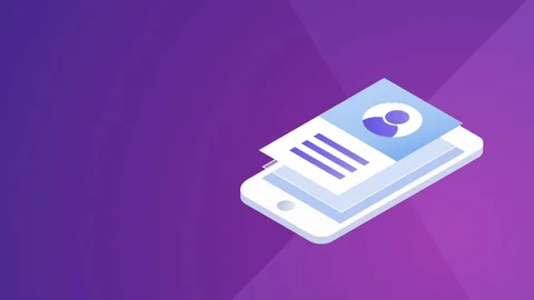 Isometric Mobile App User Profile design Stock Footage 130061331