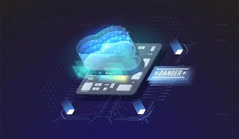 Isometric modern cloud technology. loud storage download isometric vector i.. Stock Illustration