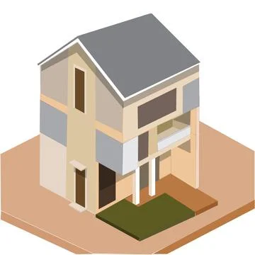 Isometric Modern House Vector Illustration Stock Illustration