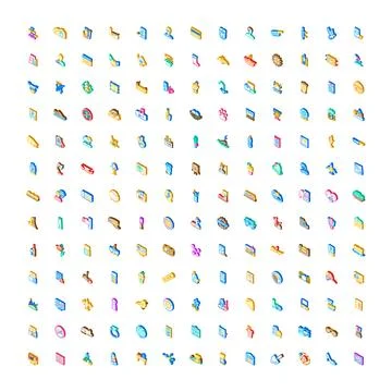 Isometric modern icons collection for web applications Stock Illustration
