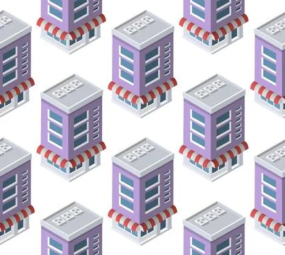 Isometric module city is a vector architecture urban building Stock Illustration