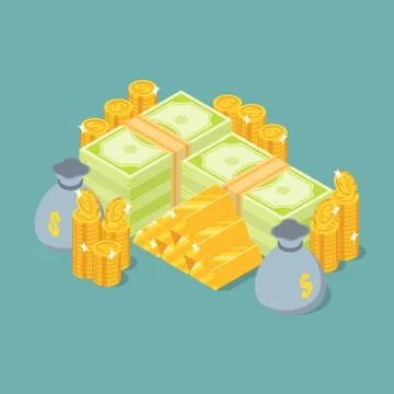 Isometric money Stock Illustration