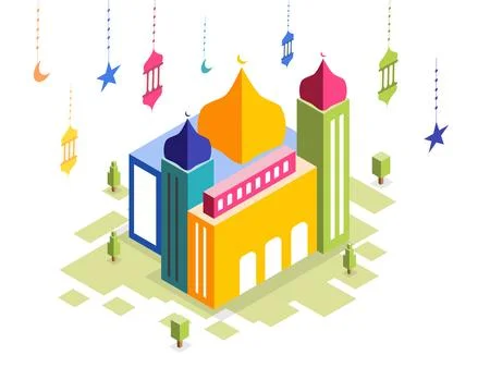 Isometric Mosque Ramadan Illustration vector Stock Illustration