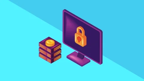 Isometric motion graphics animation of secure cryptocurrency blockchain net.. Stock Footage 334264127