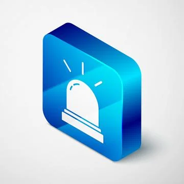 Isometric Motion sensor icon isolated on grey background. Blue square button. Stock Illustration
