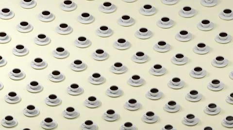 An isometric mug pattern 3d illustration Stock Illustration