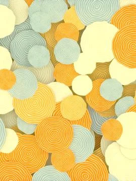 Isometric multi colored pattern of retro circles 3d rendering flat illustration Illustrazione stock