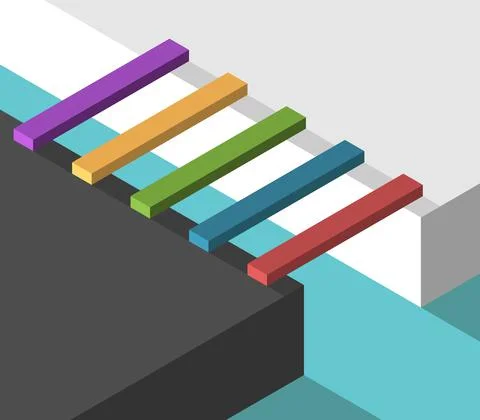 Isometric multicolor bridges Ilustración de archivo