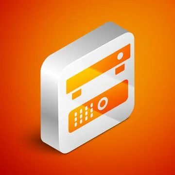 Isometric Multimedia and TV box receiver and player with remote controller icon Stock-Illustration