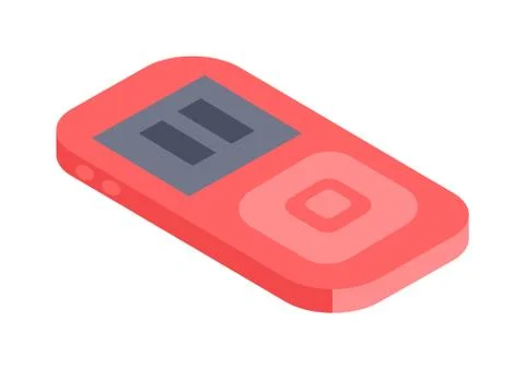 Isometric music player 3d vector icon for web and mobile devices Stockillustratie