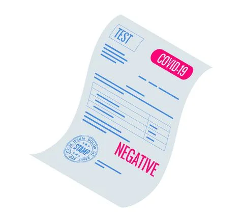 Isometric Negative test result by using rapid test device for COVID-19, novel Stock Illustration